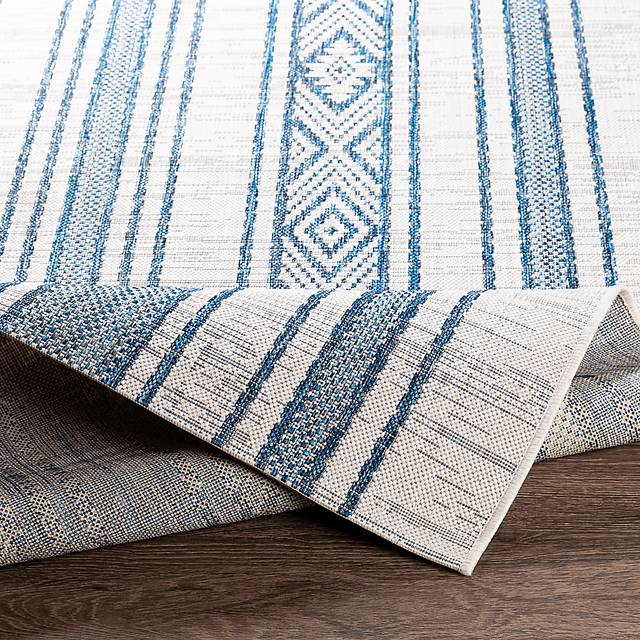 Perris Dark Blue 7'10 x 10'2 Indoor/Outdoor Rug - Thumbnail - Image 6