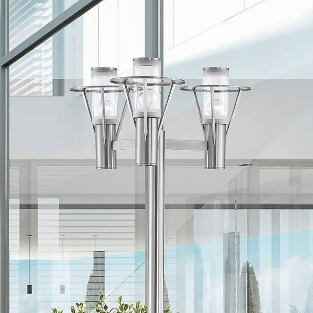 Perrott Bend Silver Outdoor 3 Light Floor Lamp - Thumbnail - Image 4