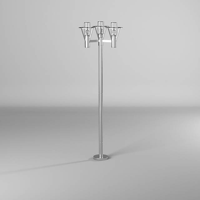 Perrott Bend Silver Outdoor 3 Light Floor Lamp - Thumbnail - Image 9