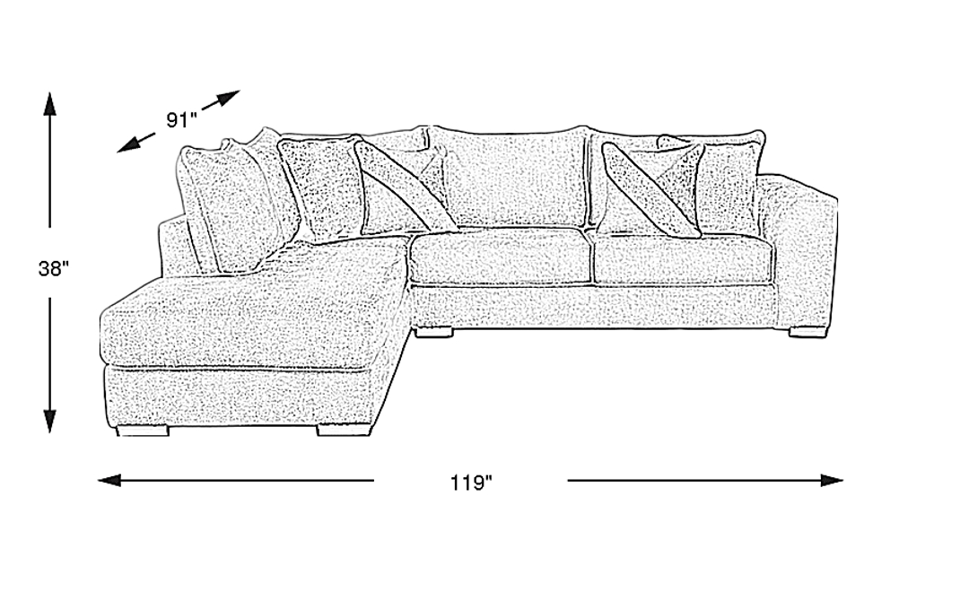 Perry 2 Pc Left Arm Chaise Sectional