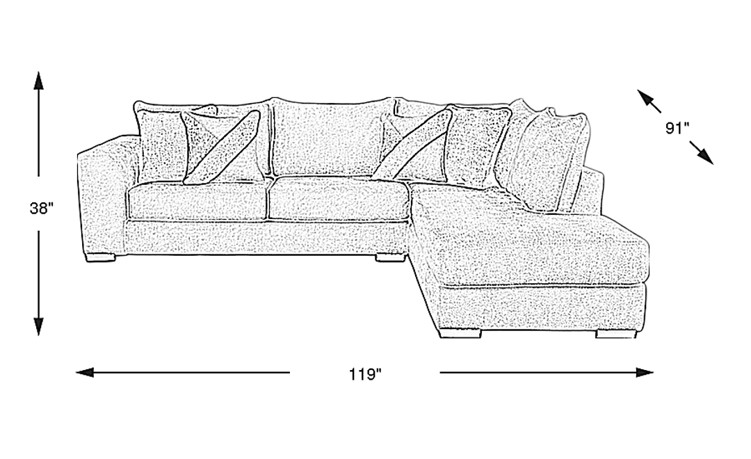 Perry 2 Pc Right Arm Chaise Sectional