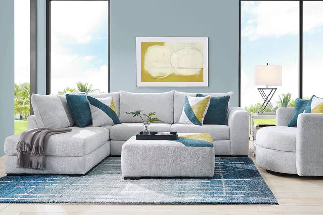 Perry Gray 5 Pc Sectional Living Room - Thumbnail - Image 1