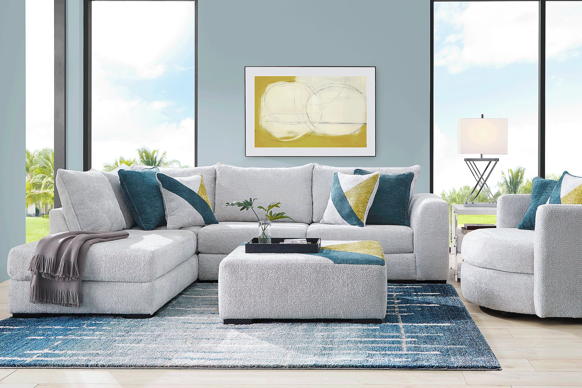 Perry Gray 5 Pc Sectional Living Room - Image 1