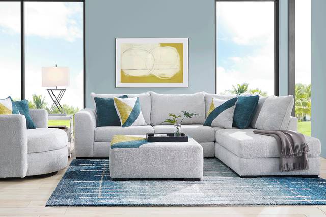 Perry Gray 6 Pc Sectional Living Room - Thumbnail - Image 1