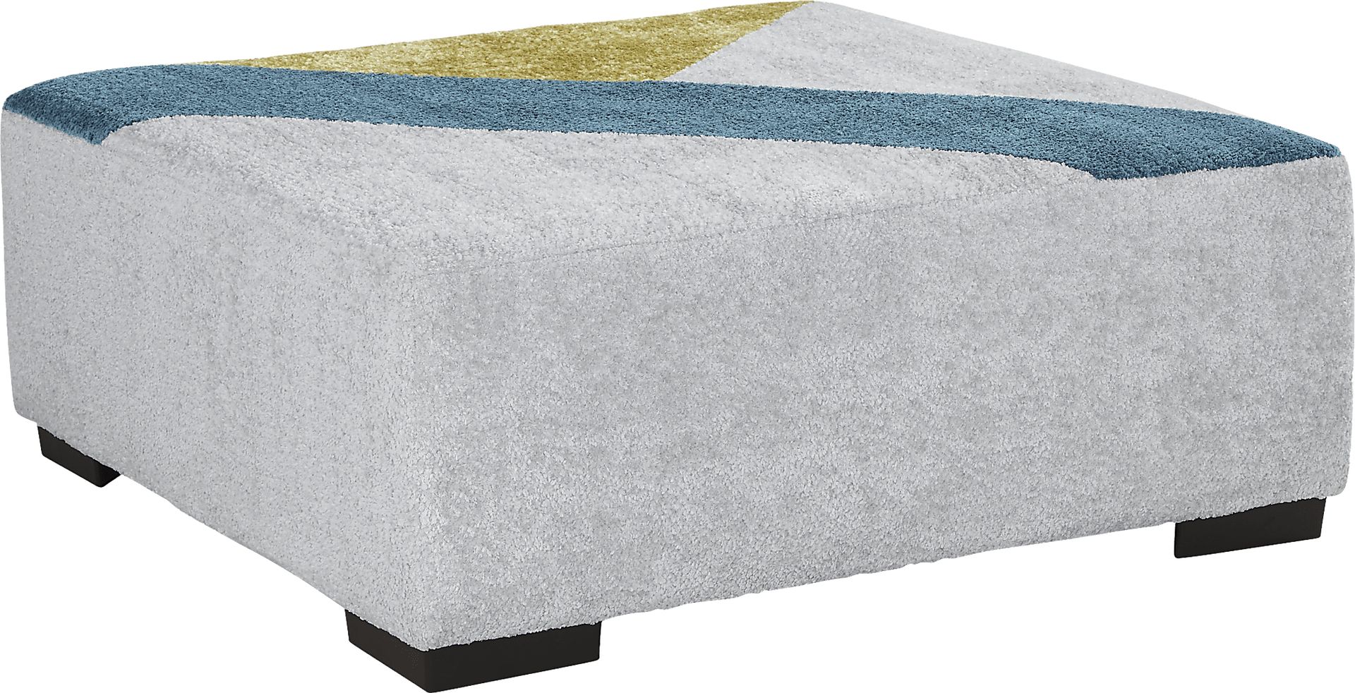 Perry Gray Pattern Cocktail Ottoman - Image 1