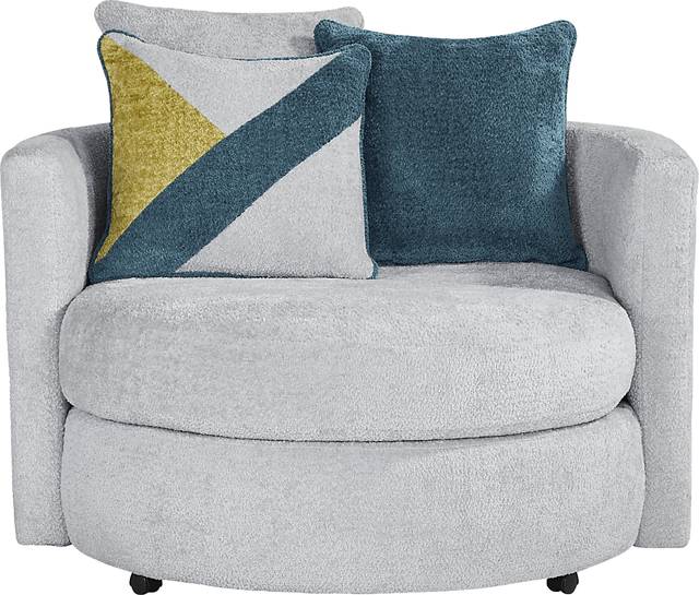 Perry Gray Swivel Chair - Thumbnail - Image 2