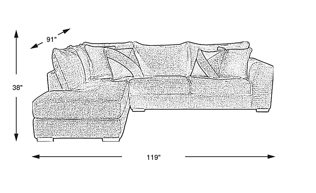 Perry 2 Pc Left Arm Chaise Sectional