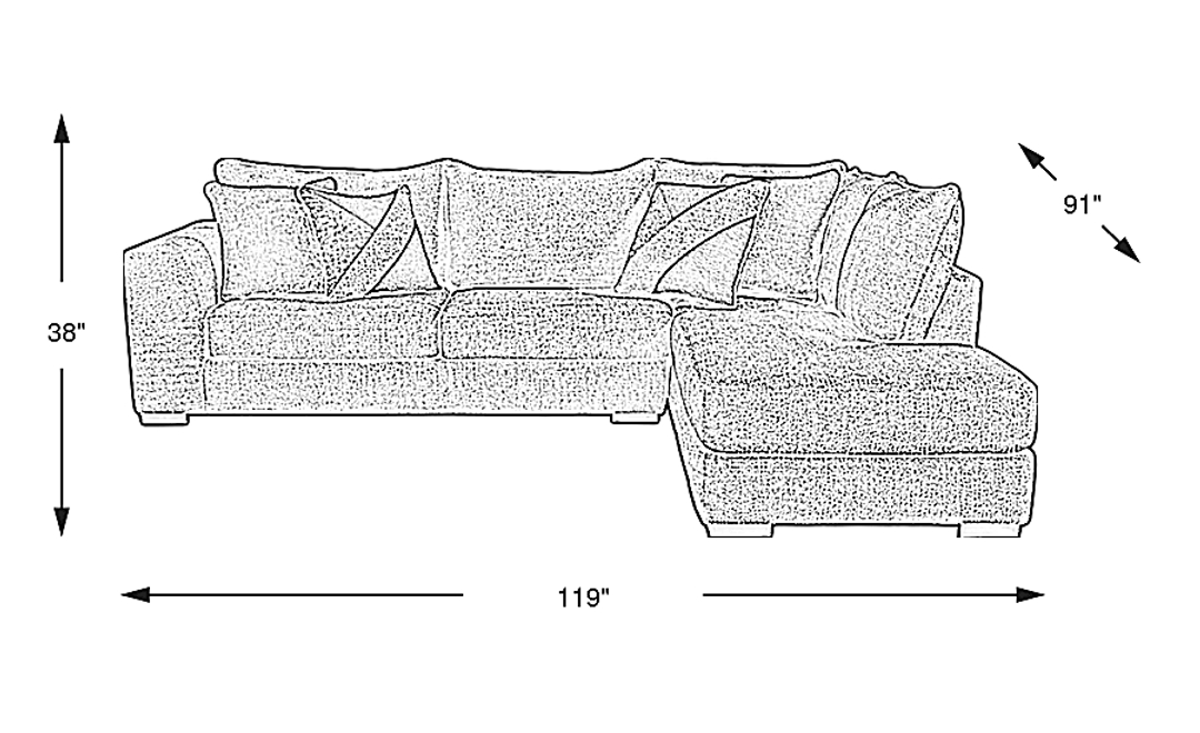 Perry 2 Pc Right Arm Chaise Sectional
