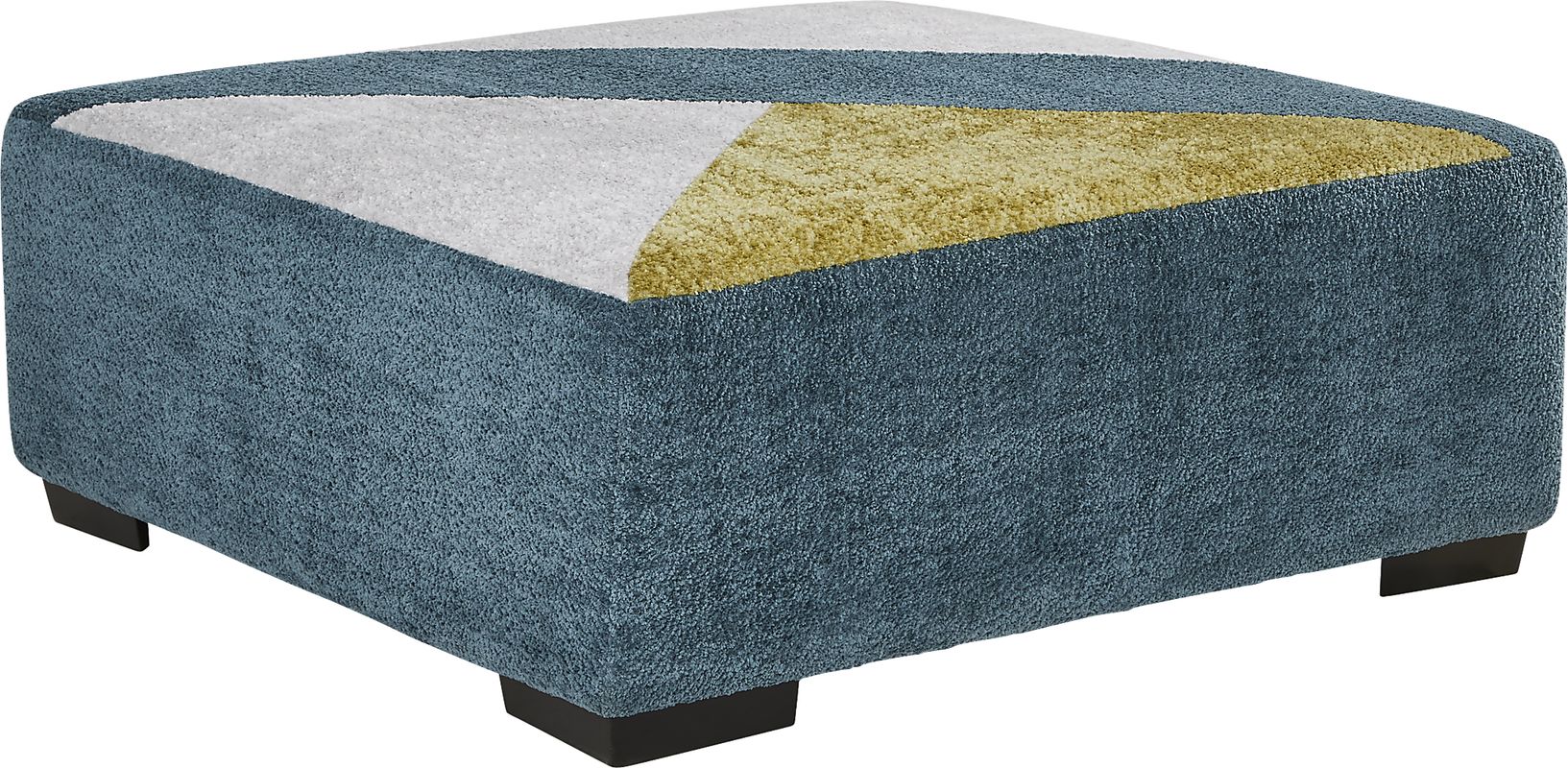 Perry Teal Pattern Cocktail Ottoman