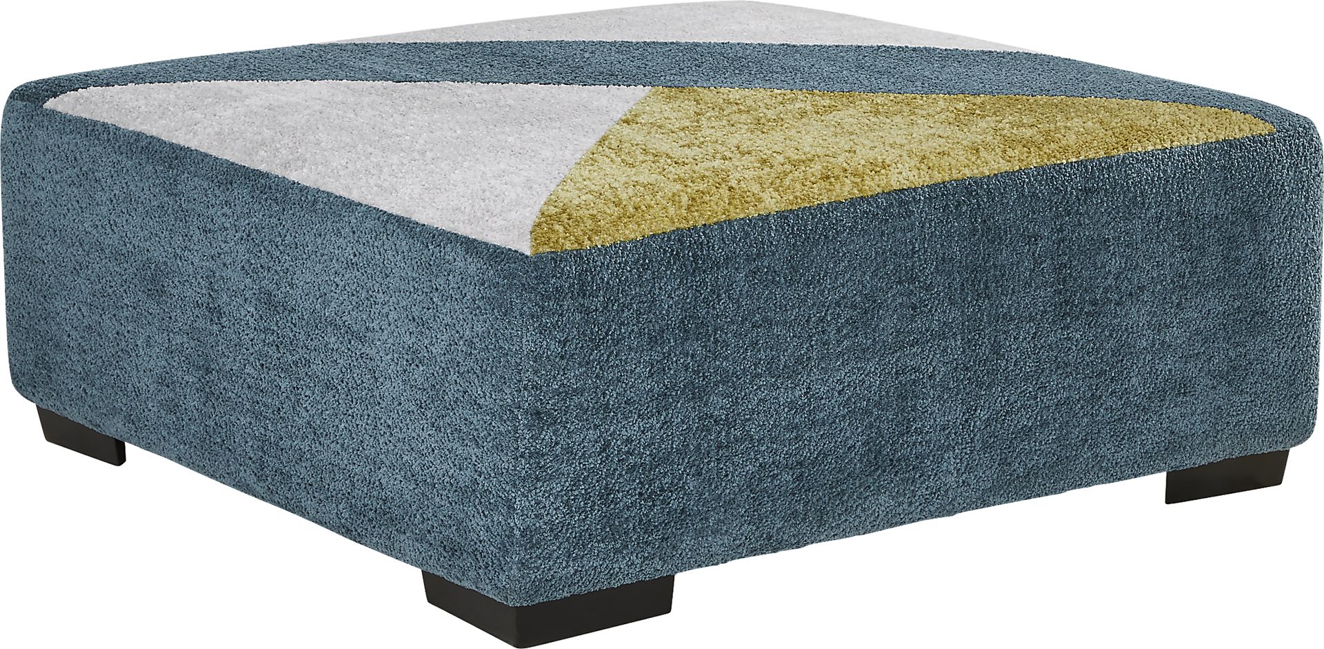 Perry Teal Pattern Cocktail Ottoman - Image 1