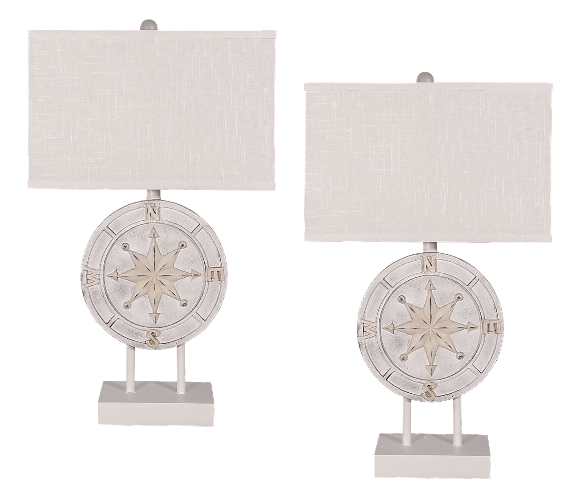 Pershing Place White Lamp, Set of 2 - Image 1