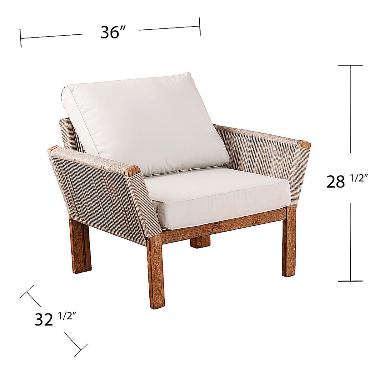 Pershington Natural Light Wood White Outdoor Accent Chair | Rooms to Go