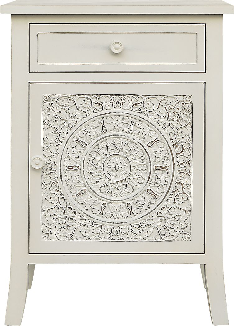 Petaire White End Table