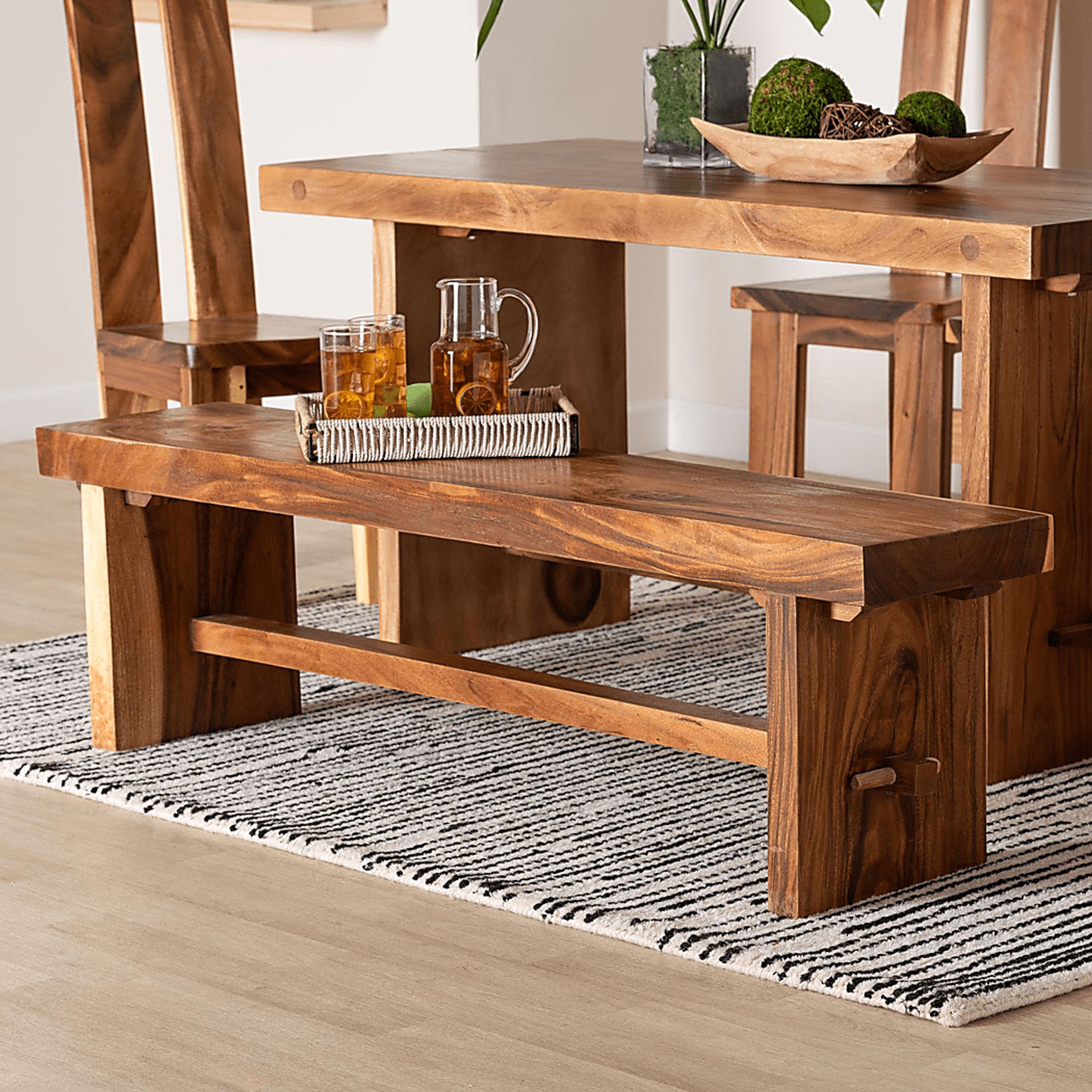 Petaline Brown Dining Bench - Image 2