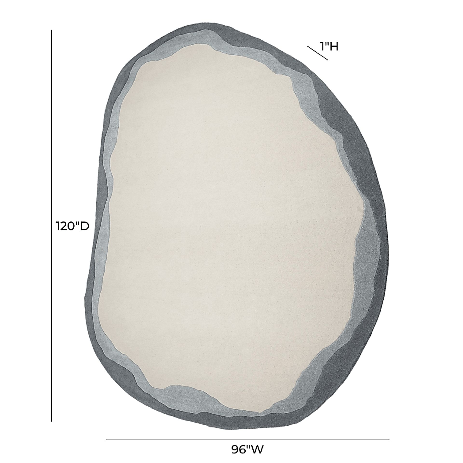 Petalshine Gray 8' x 10' Gray Oval Rug - Image 3
