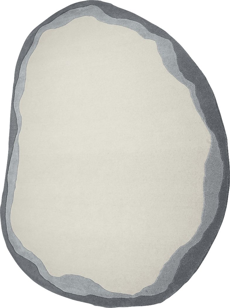 Petalshine Gray 8' x 10' Gray Oval Rug