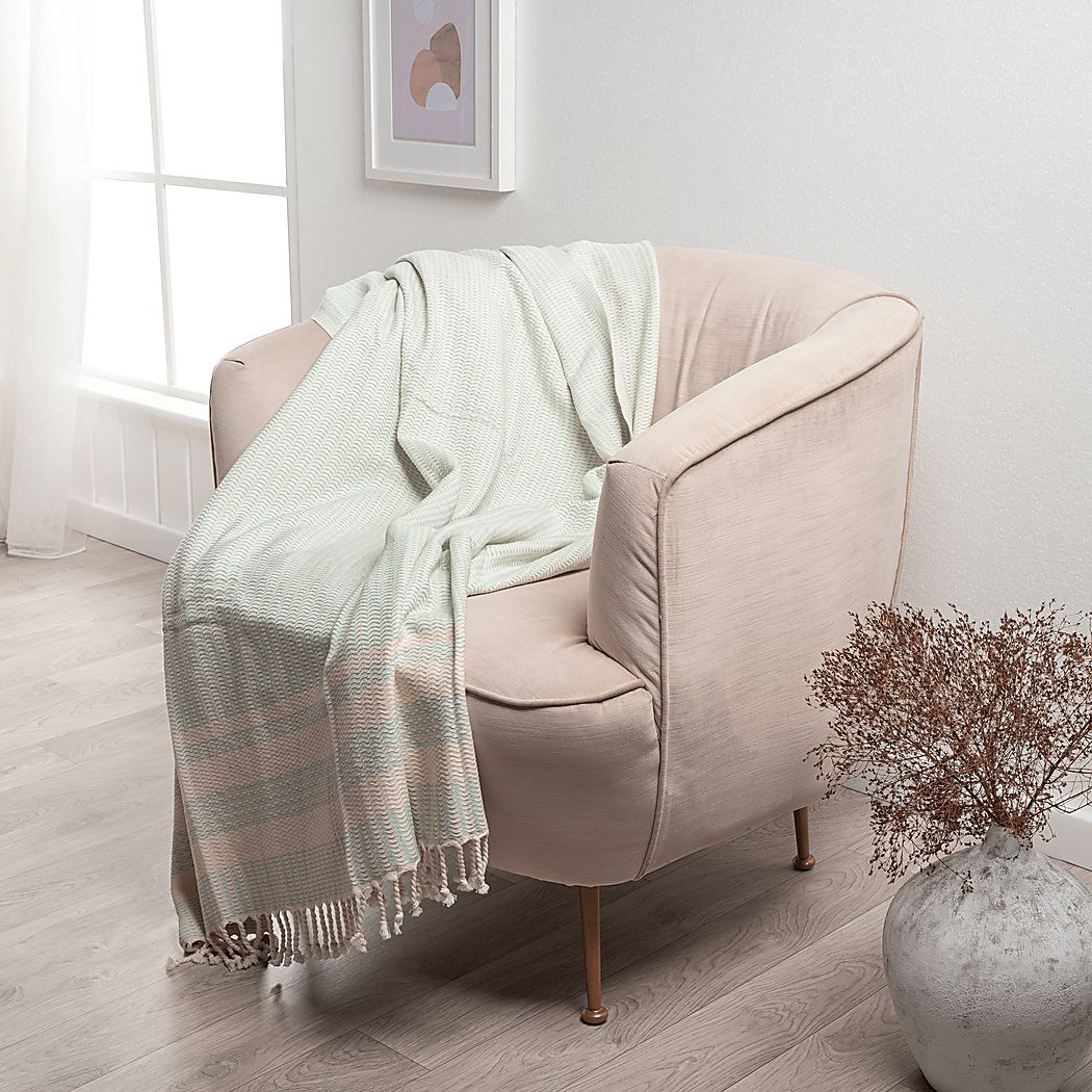 Petalwell Turquoise Throw Blanket - Thumbnail 4
