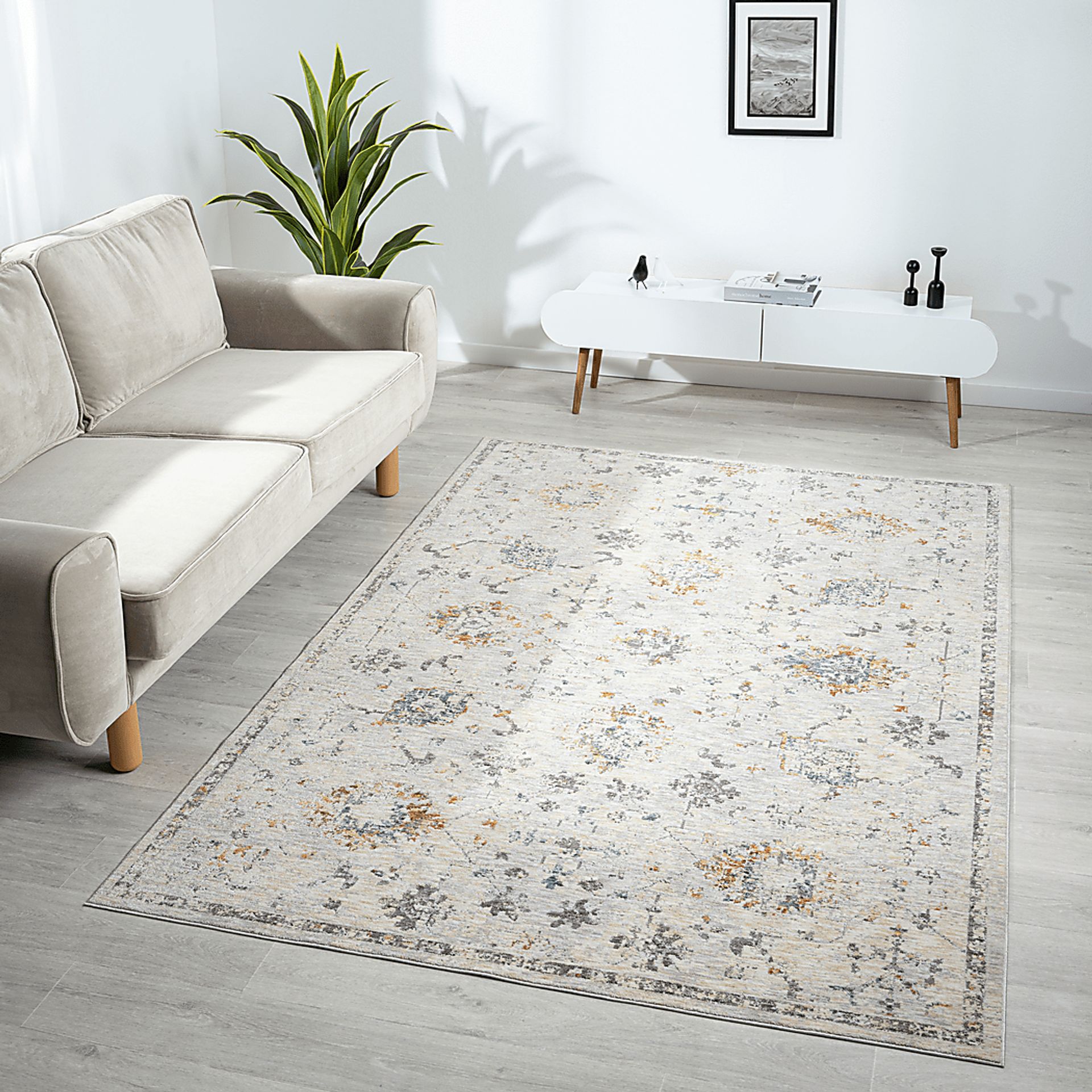 Petebora Gray/Multicolor 2'6 x 8' Runner Rug - Image 3