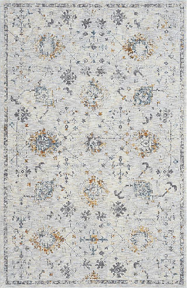 Petebora Gray/Multicolor 5' x 8' Rug - Thumbnail - Image 1