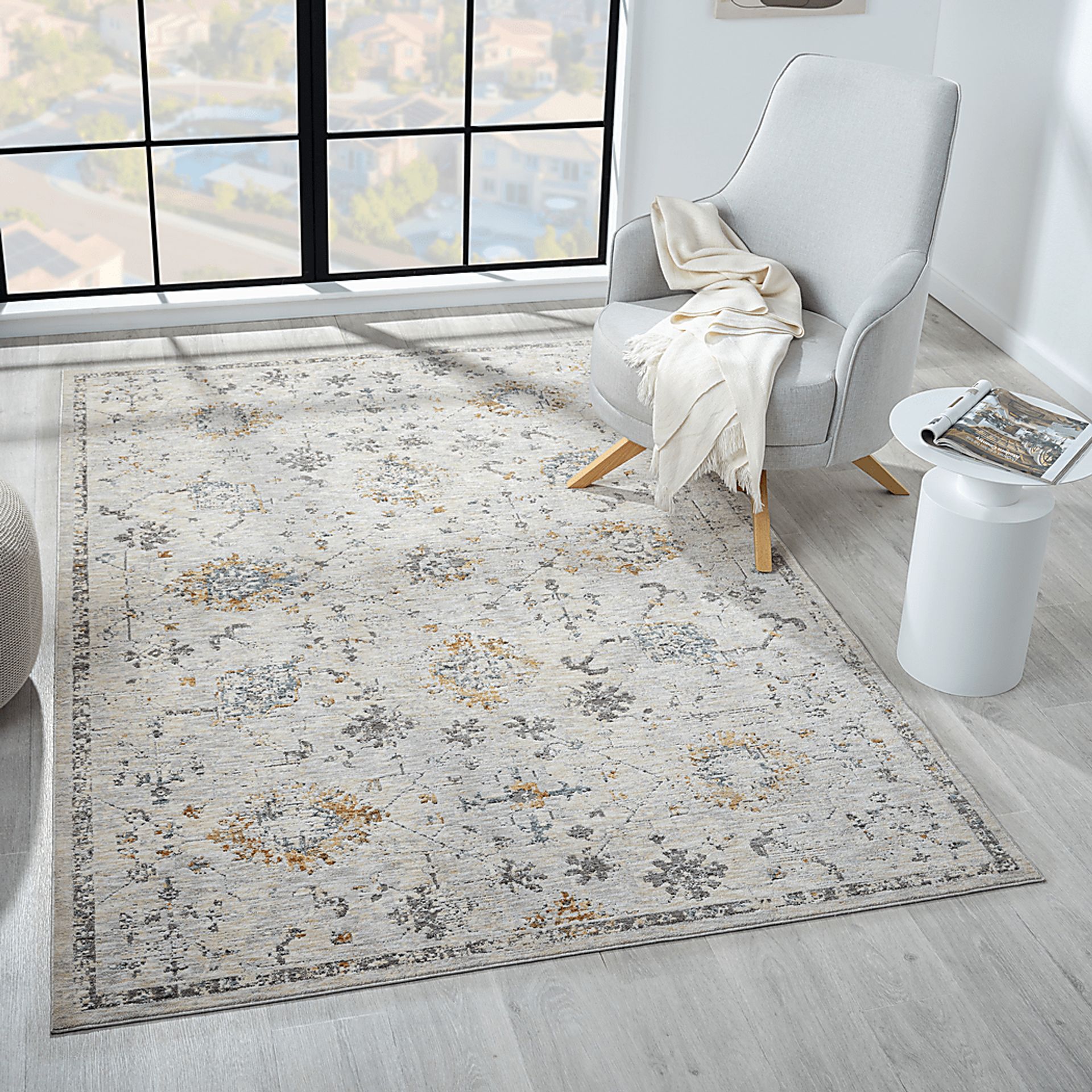 Petebora Gray/Multicolor 7'9 x 9'9 Rug - Image 2
