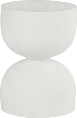 Petra White Outdoor End Table