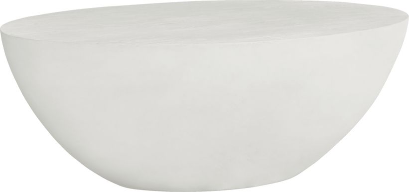 Petra White Oval Outdoor Cocktail Table