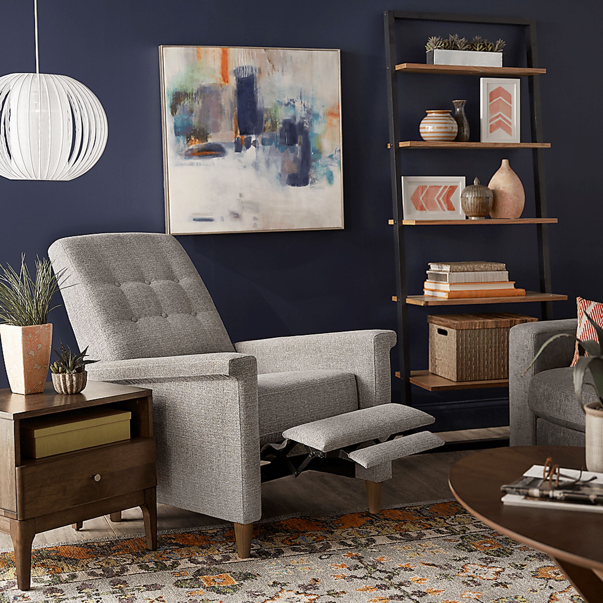 Petrelle Gray Pushback Recliner - Image 8
