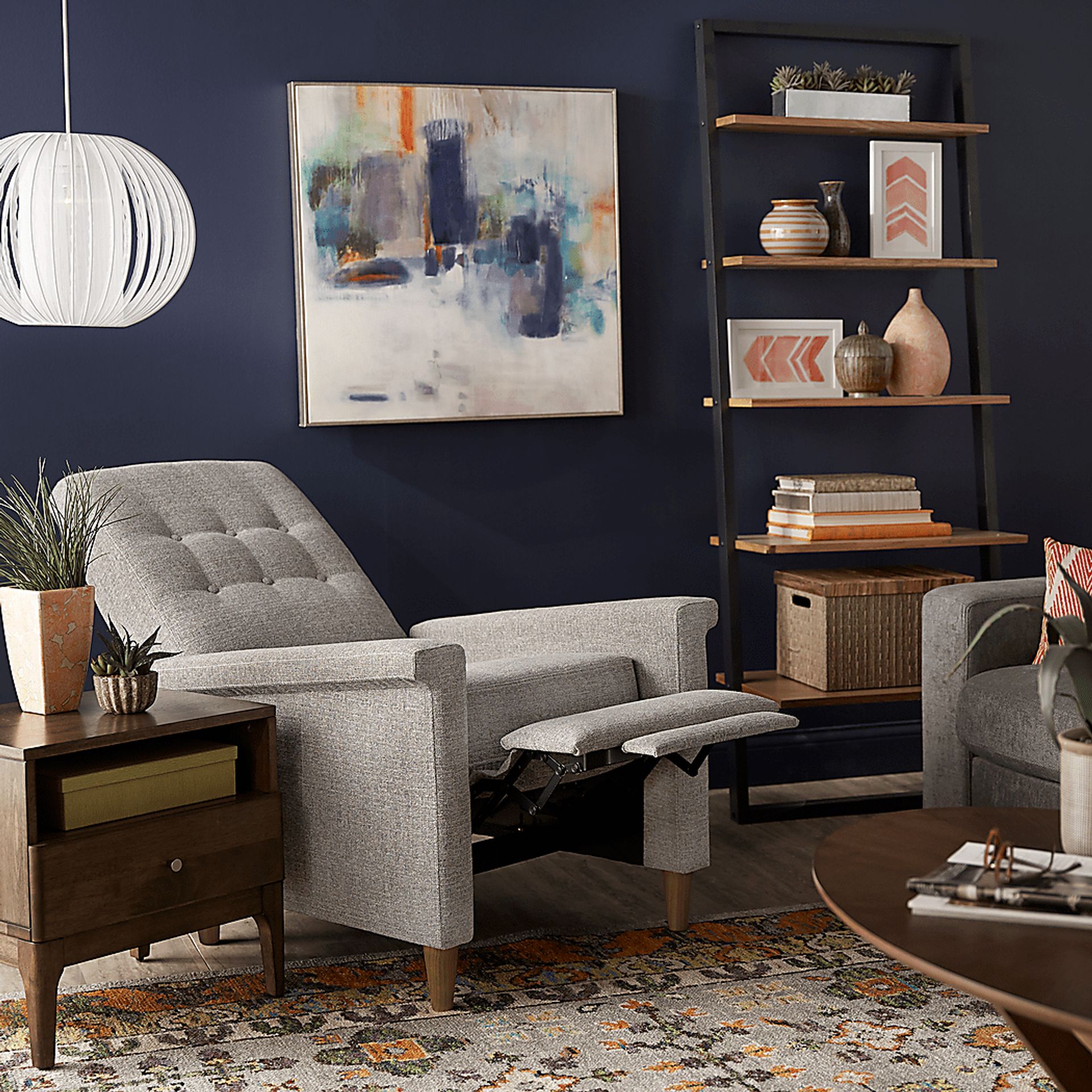 Petrelle Gray Pushback Recliner - Image 9