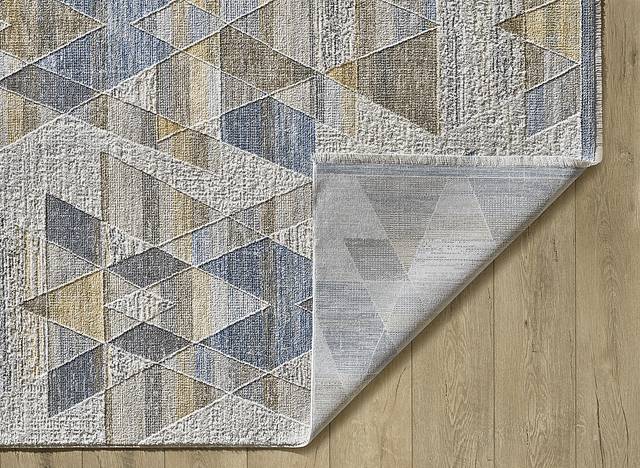 Petroton Gold/Blue 7'10 x 10'10 Rug - Thumbnail - Image 4