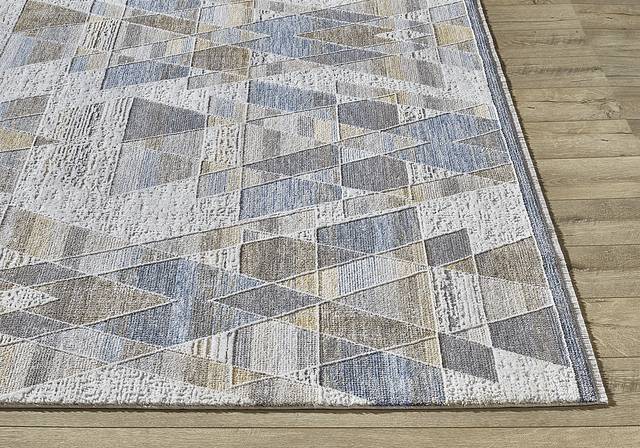 Petroton Gold/Blue 7'10 x 10'10 Rug - Thumbnail - Image 5