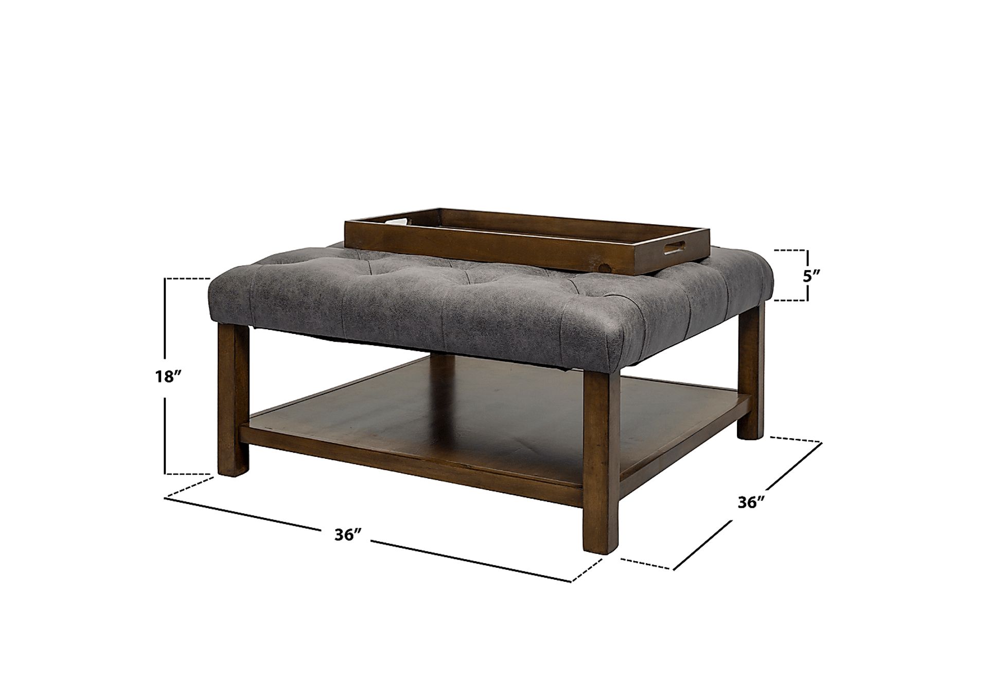Pharlow Brown Cocktail Ottoman - Image 11