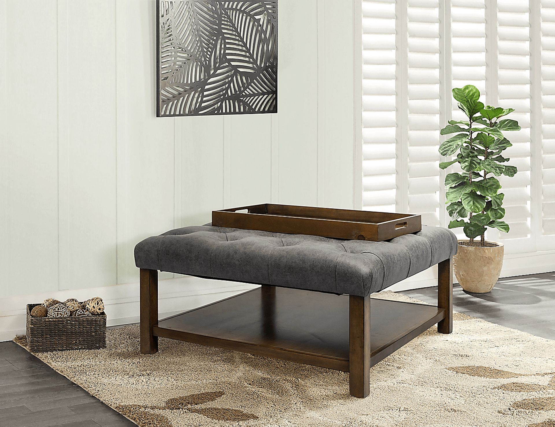 Pharlow Brown Cocktail Ottoman - Image 10