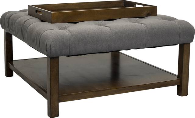Pharlow Dark Gray Cocktail Ottoman - Thumbnail - Image 3