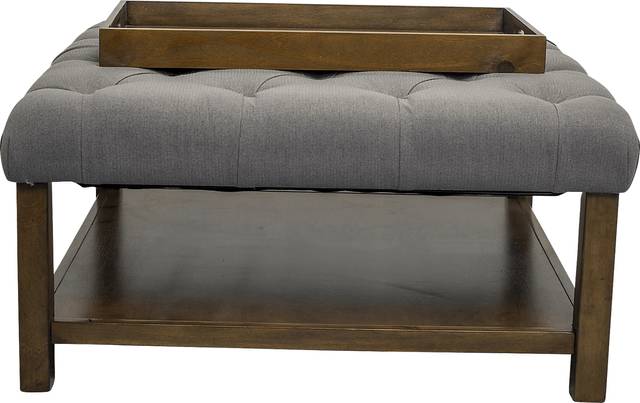 Pharlow Dark Gray Cocktail Ottoman - Thumbnail - Image 4