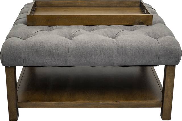 Pharlow Dark Gray Cocktail Ottoman - Thumbnail - Image 7