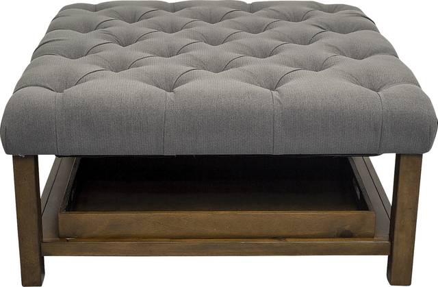 Pharlow Dark Gray Cocktail Ottoman - Thumbnail - Image 8