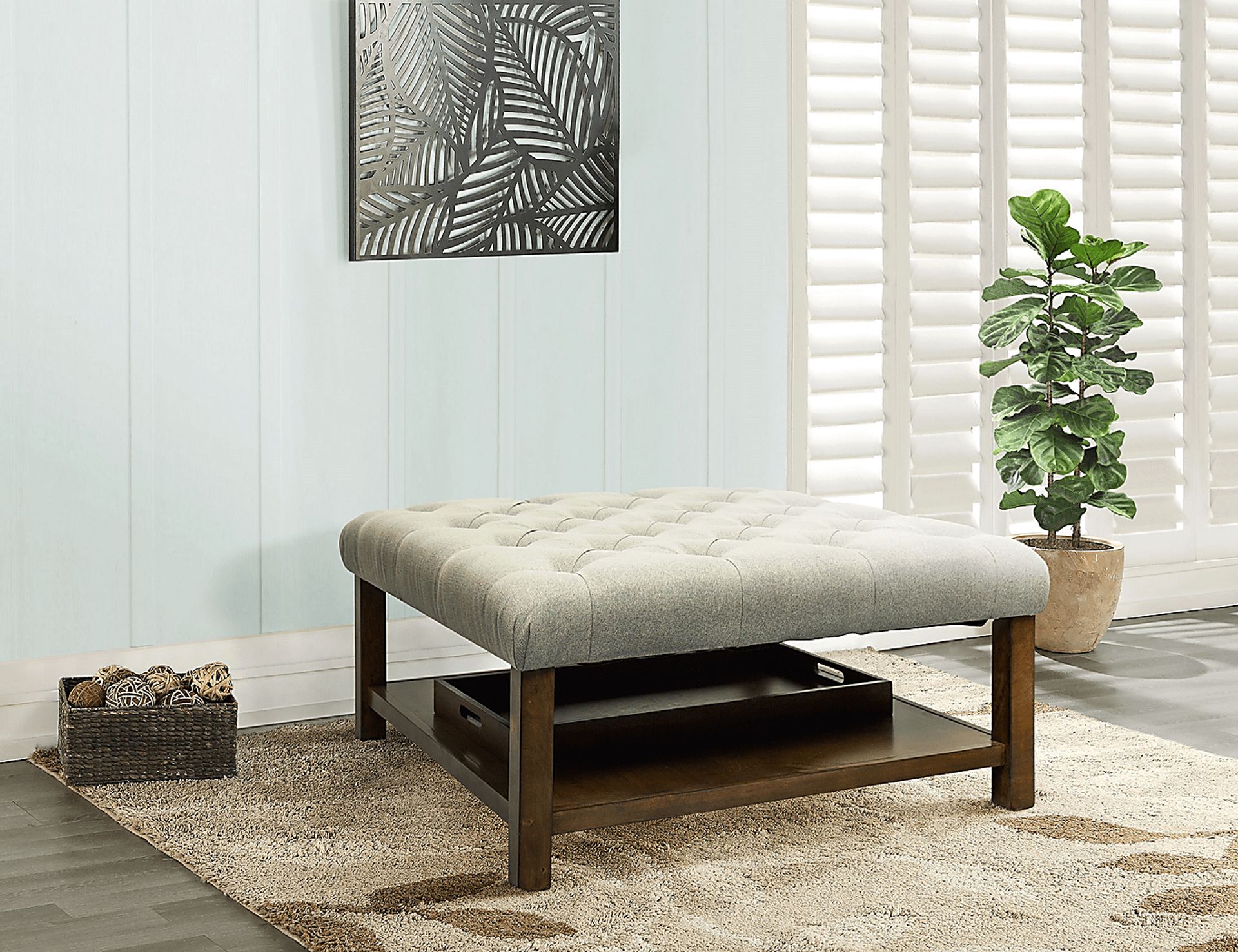 Pharlow Gray Cocktail Ottoman - Image 10