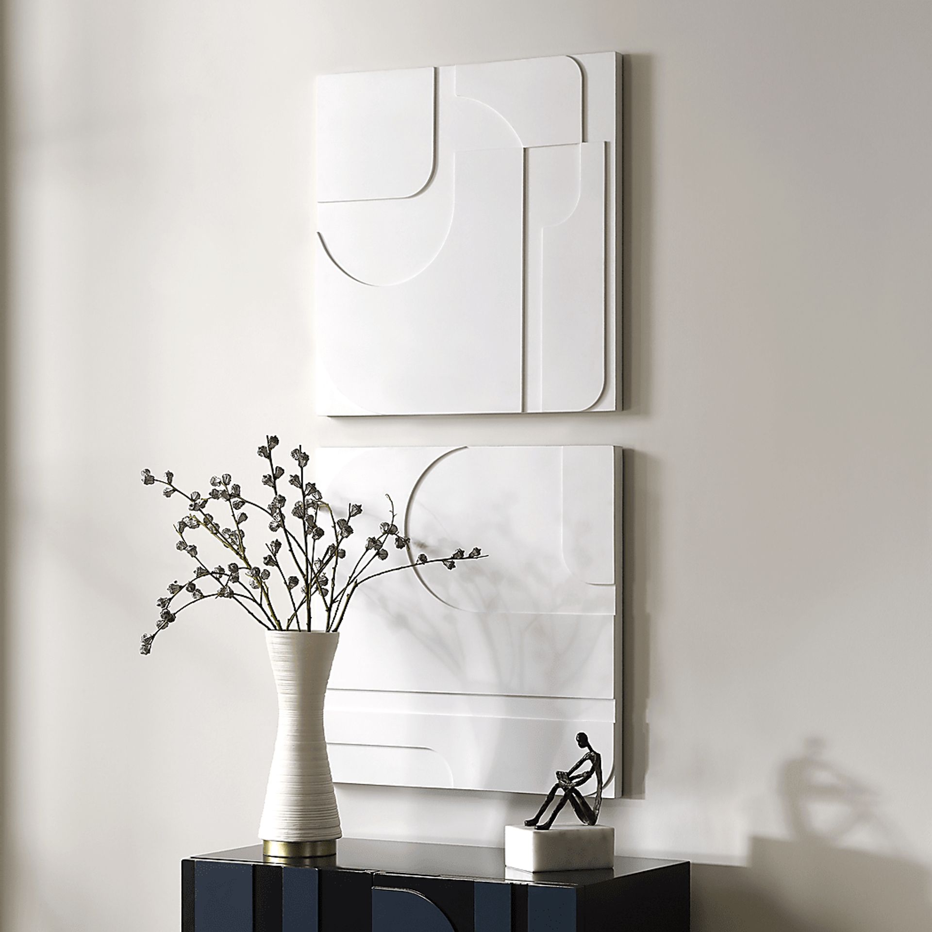 Pheelex White Wall Decor, Set of 2 - Image 2