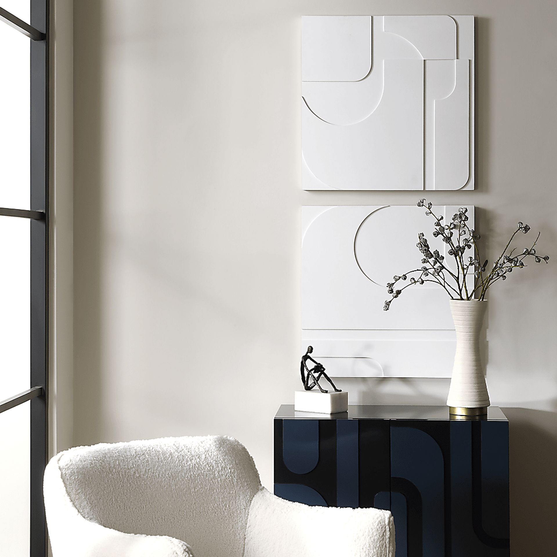 Pheelex White Wall Decor, Set of 2 - Image 3