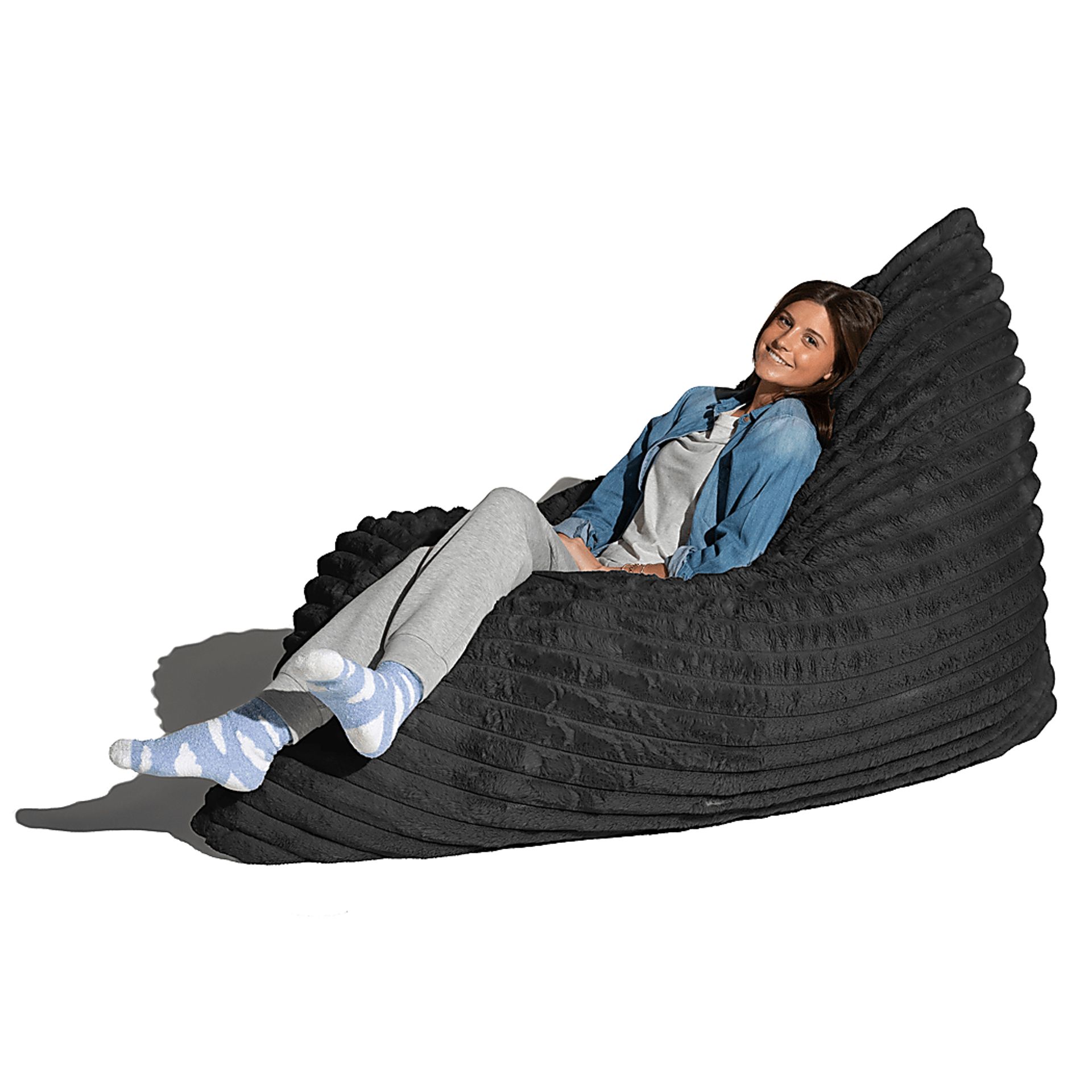 Pheosi I Black Bean Bag Accent Chair - Image 3