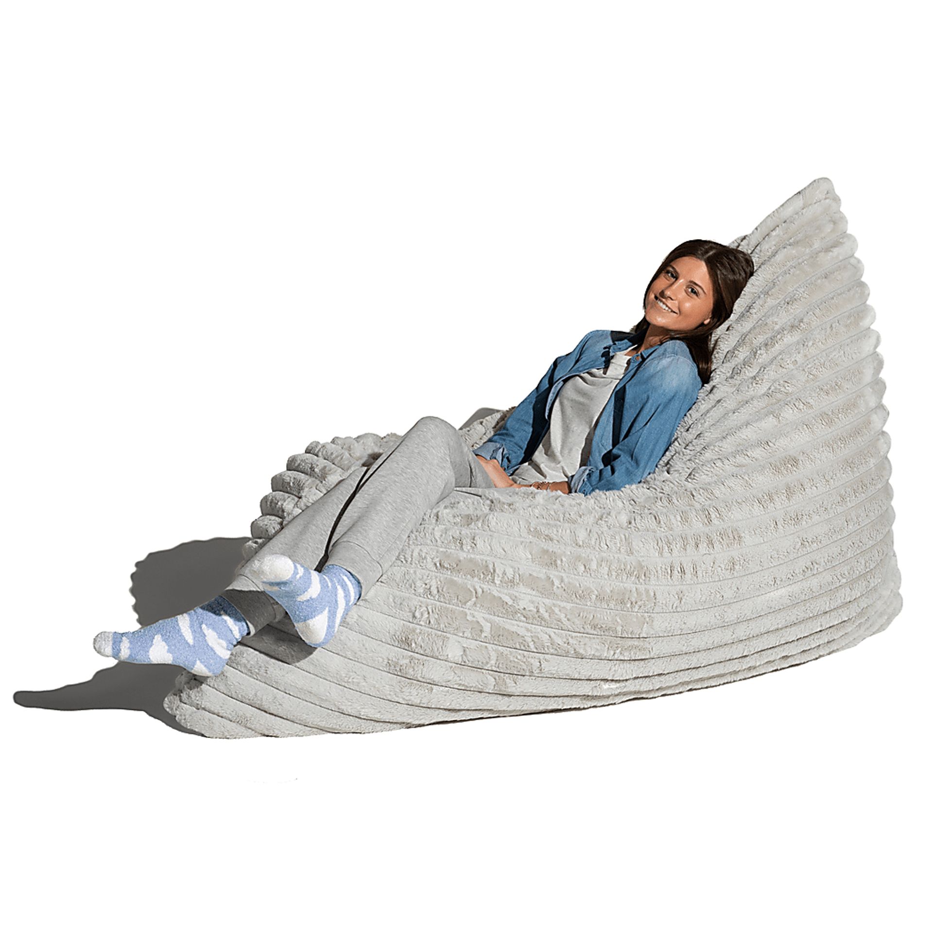 Pheosi I Gray Bean Bag Accent Chair - Image 3