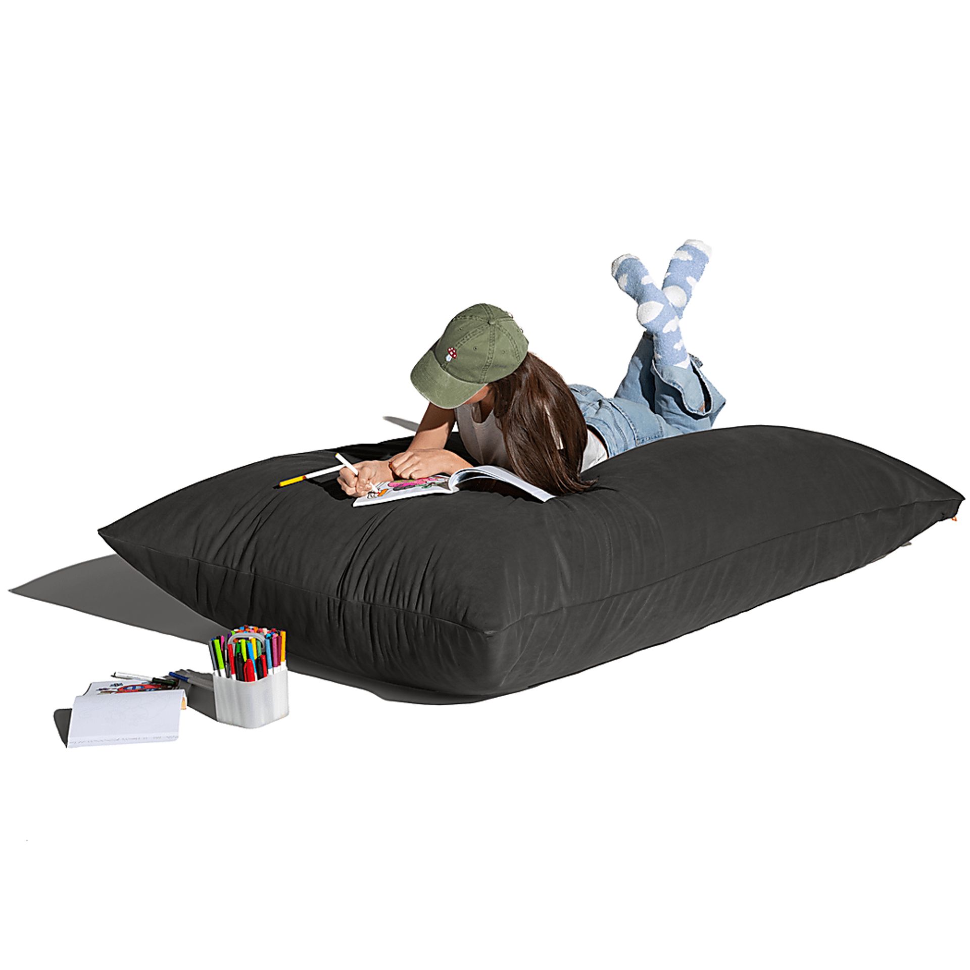 Pheosi II Black Bean Bag Accent Chair - Image 2