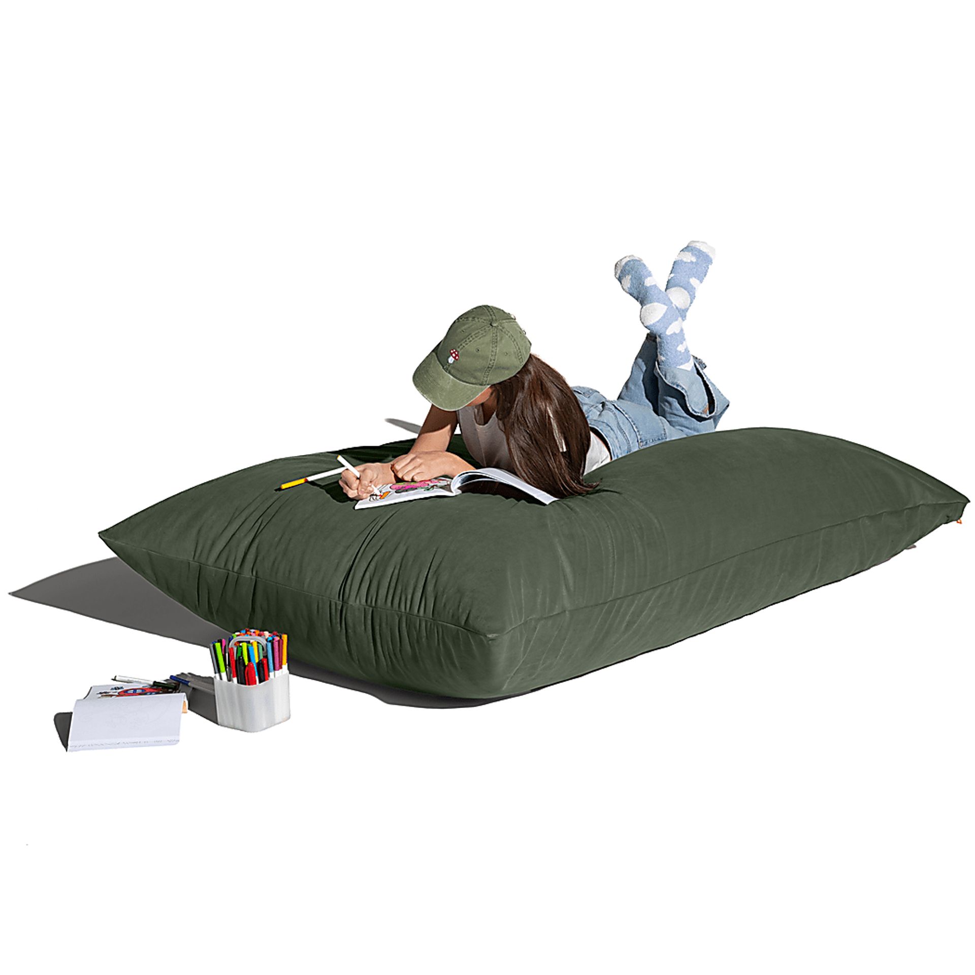 Pheosi II Green Bean Bag Accent Chair - Image 2