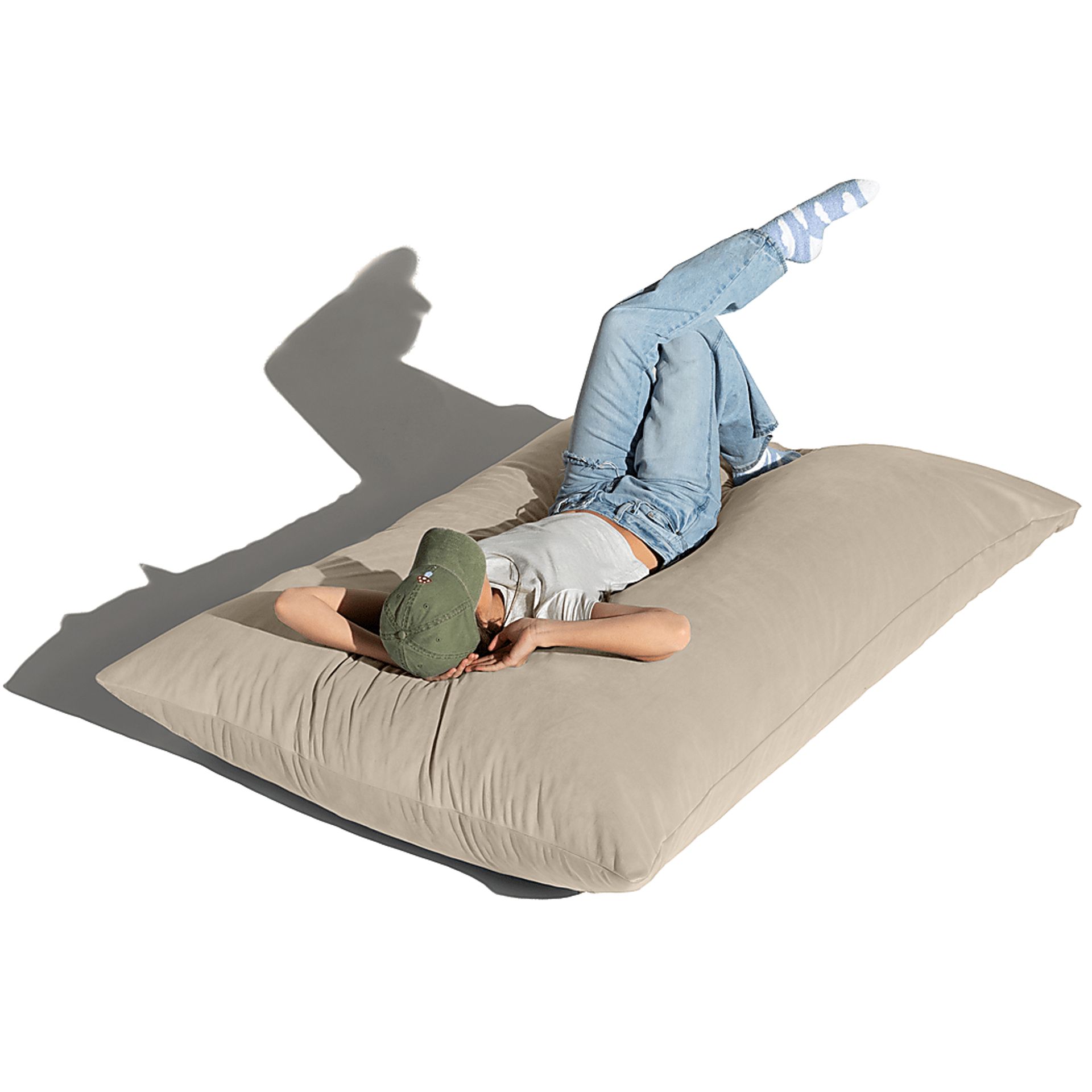 Pheosi II Ivory Bean Bag Accent Chair - Image 3