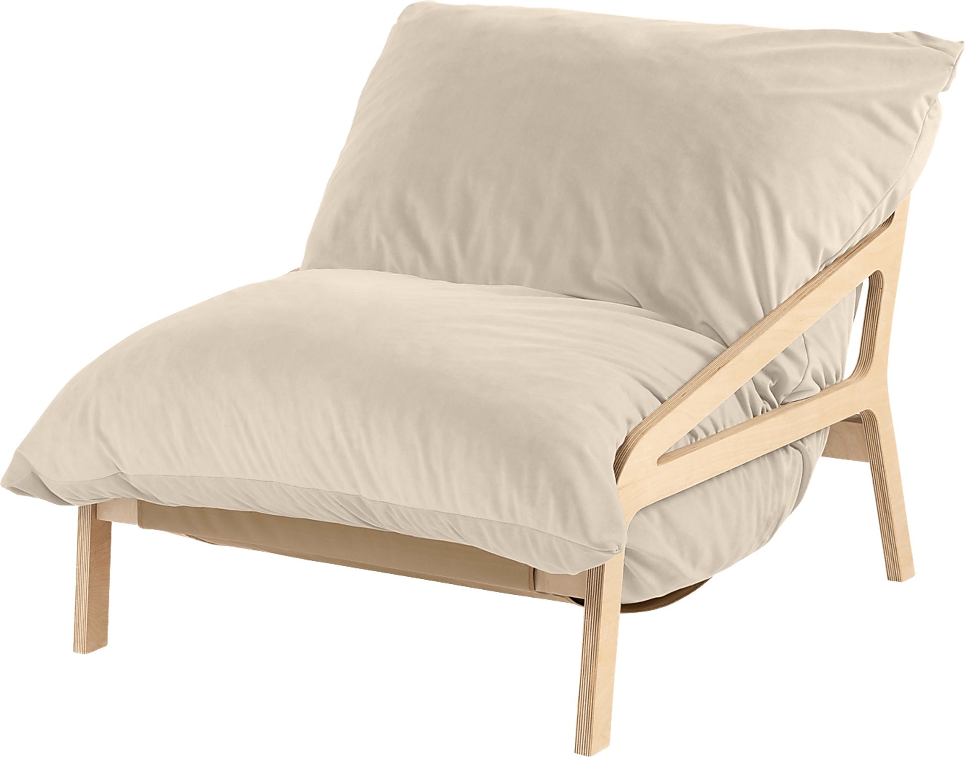 Pheosi II Ivory Bean Bag Accent Chair - Image 1