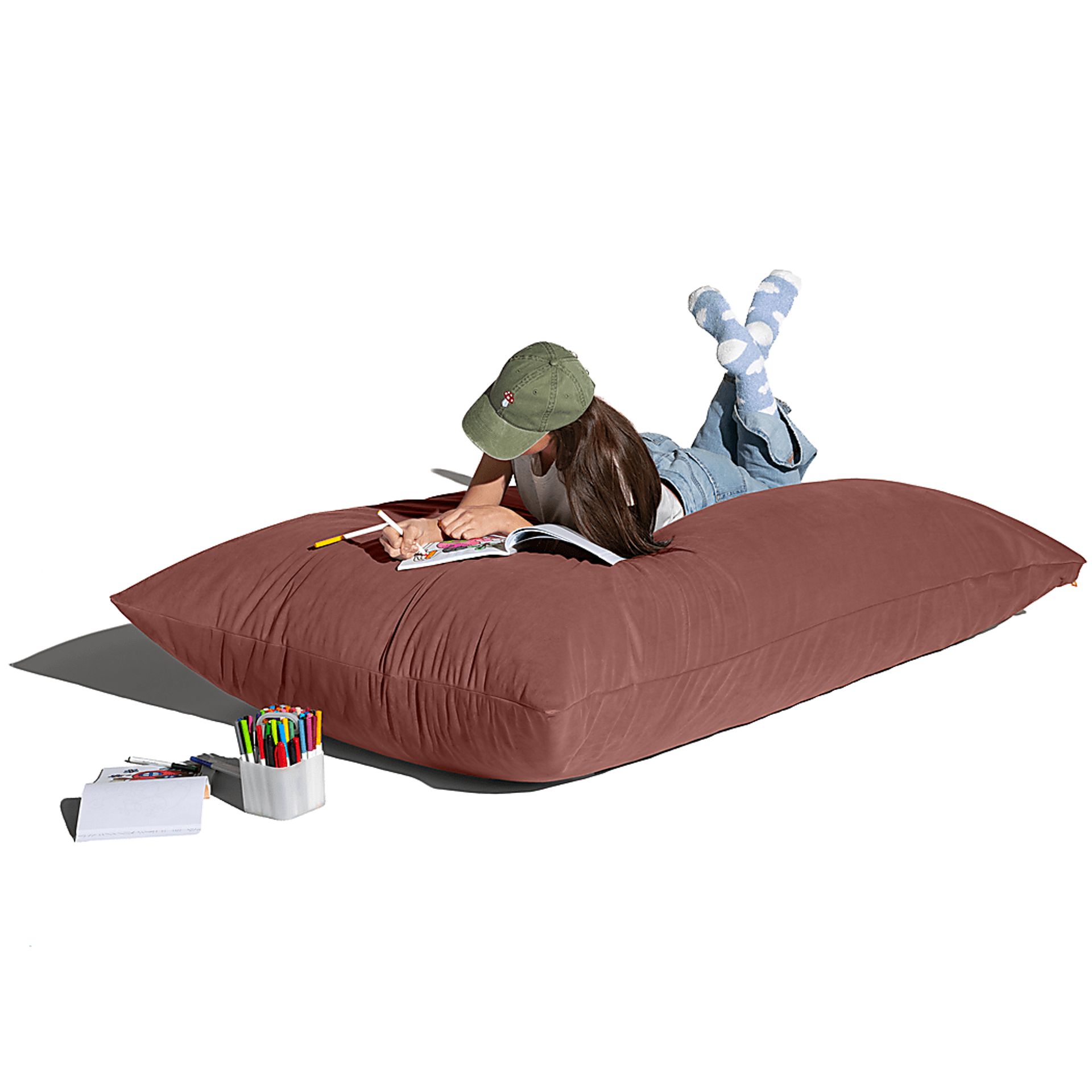 Pheosi II Mauve Bean Bag Accent Chair - Image 2