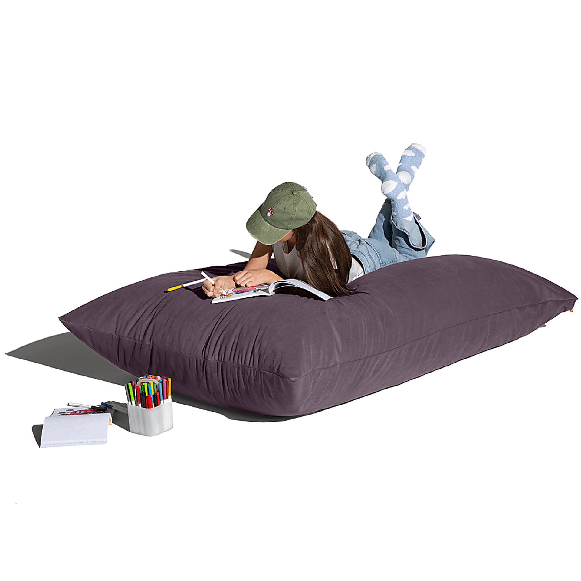 Pheosi II Purple Bean Bag Accent Chair - Image 2