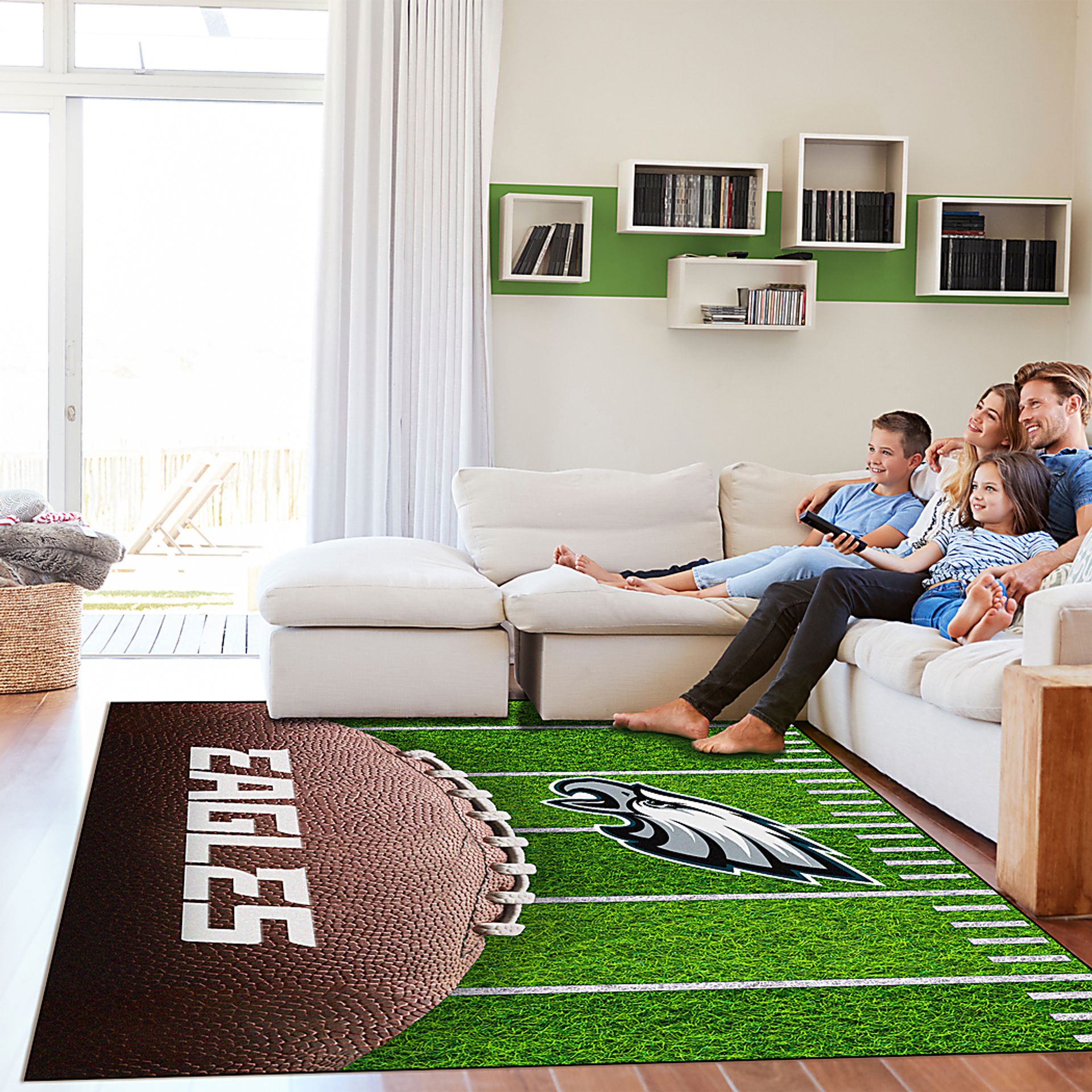 Philadelphia Eagles 5' x 7' Machine Washable Rug - Image 2