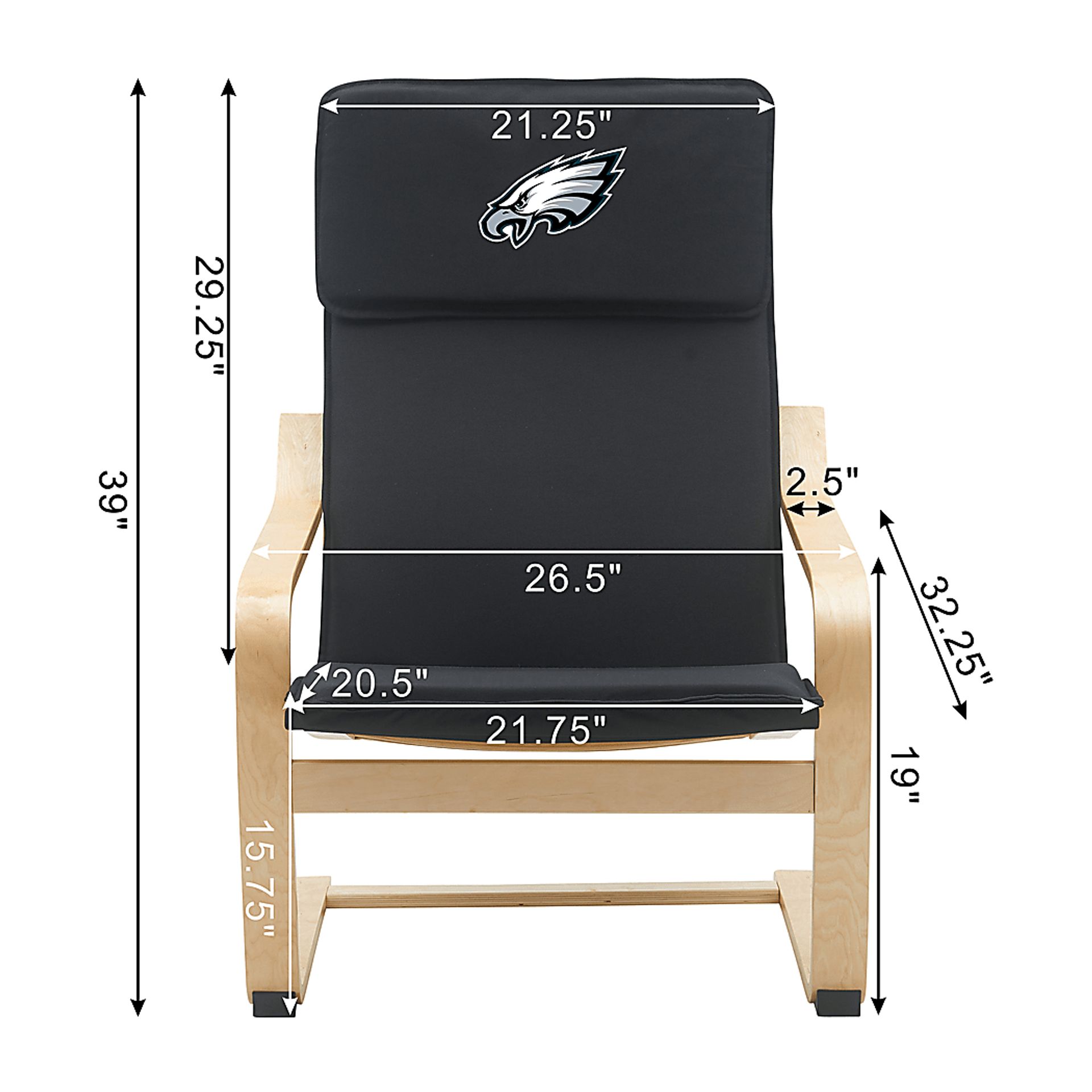Philadelphia Eagles Black Accent Chair - Image 5