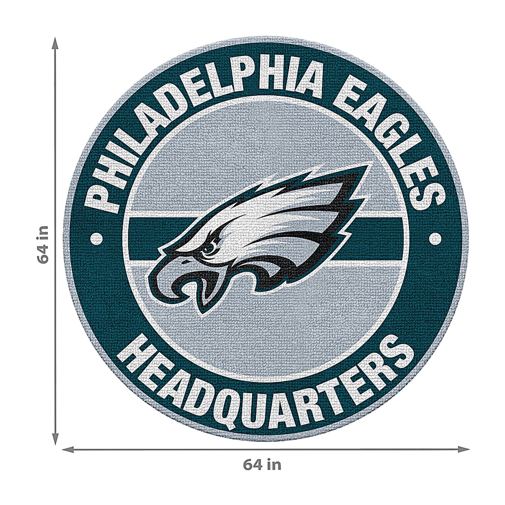Philadelphia Eagles Green 5' Round Headquarters Rug - Image 2